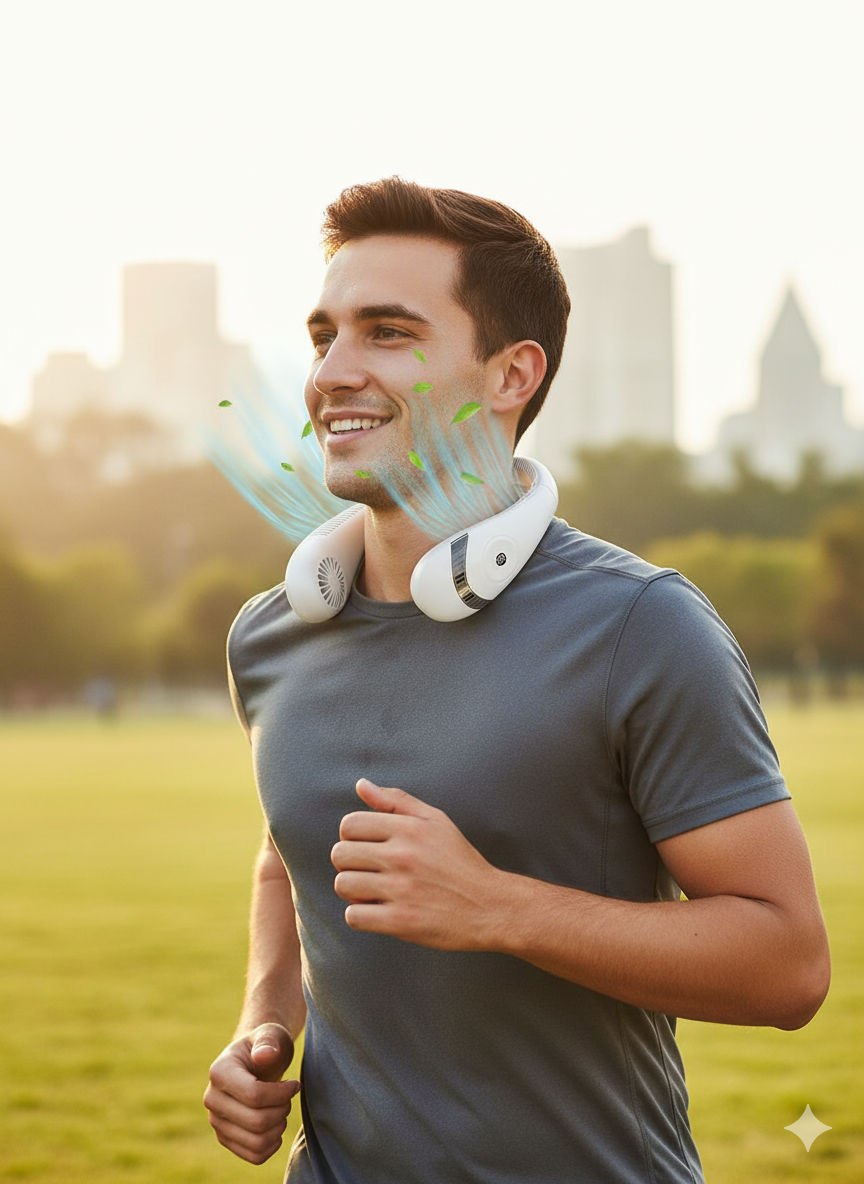 LED Display Neck Fan