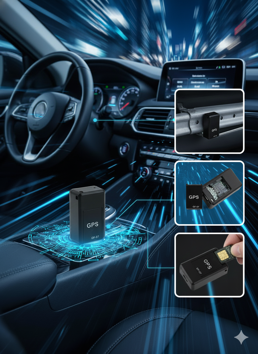 Mini Tracker, Portable Magnetic GPS Locator Realtime Tracker Device Voice Recorder for Tracking Cars, family or Valuables