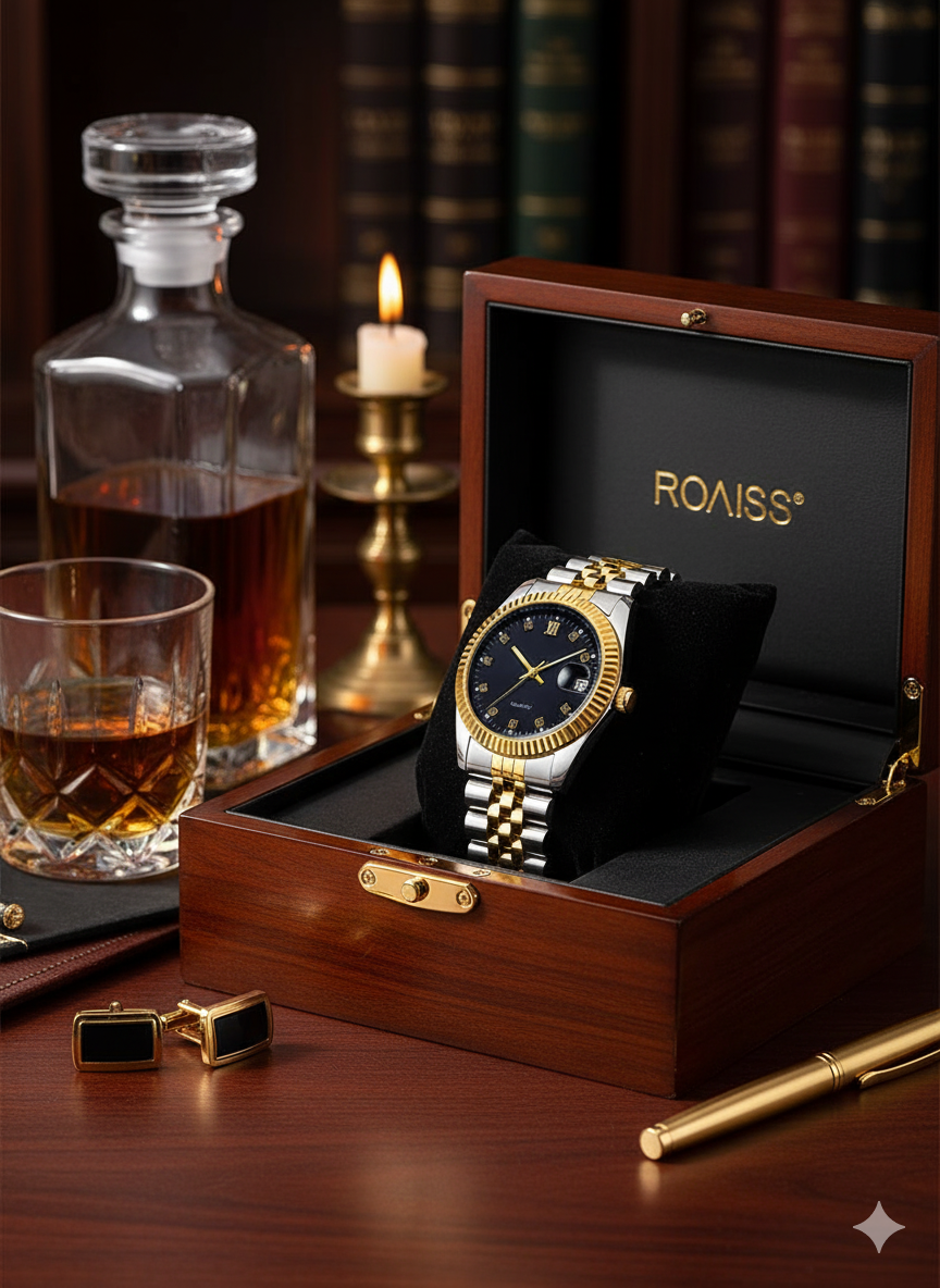 Steel Strap Couple Quartz Watch Set