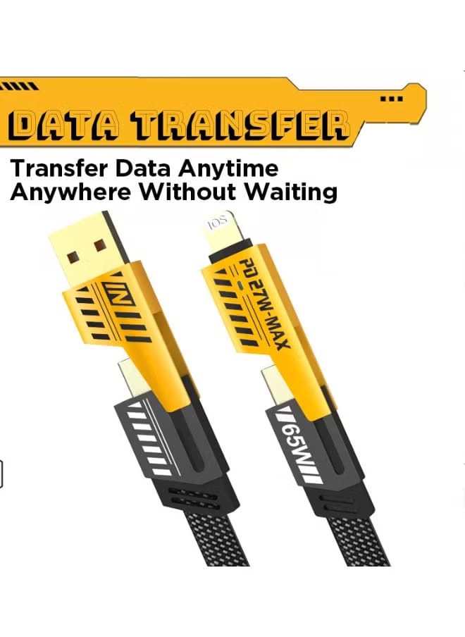 65W 4-in-1 Fast Charging Cable