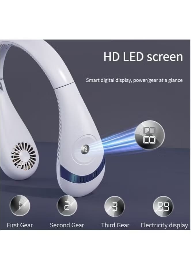 LED Display Neck Fan
