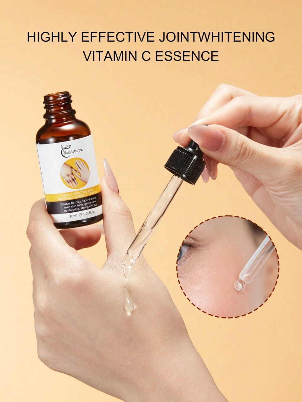30ml Brightening and Whitening Serum - Made with Vitamin C, Suitable for Spots, Armpit, Inner Thigh, Joints, Improves the Appearance of Skin, Body and Intimate Area