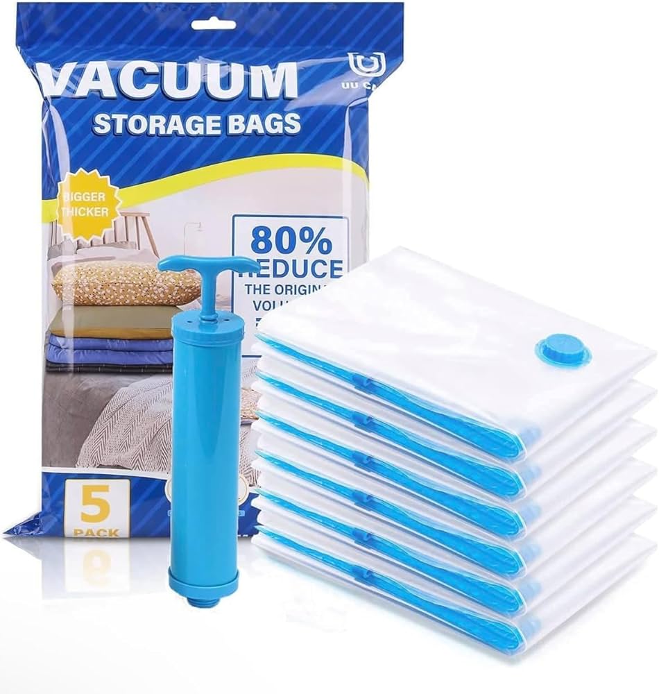 5 Pcs Vacuum Storage Bags with Hand Pump