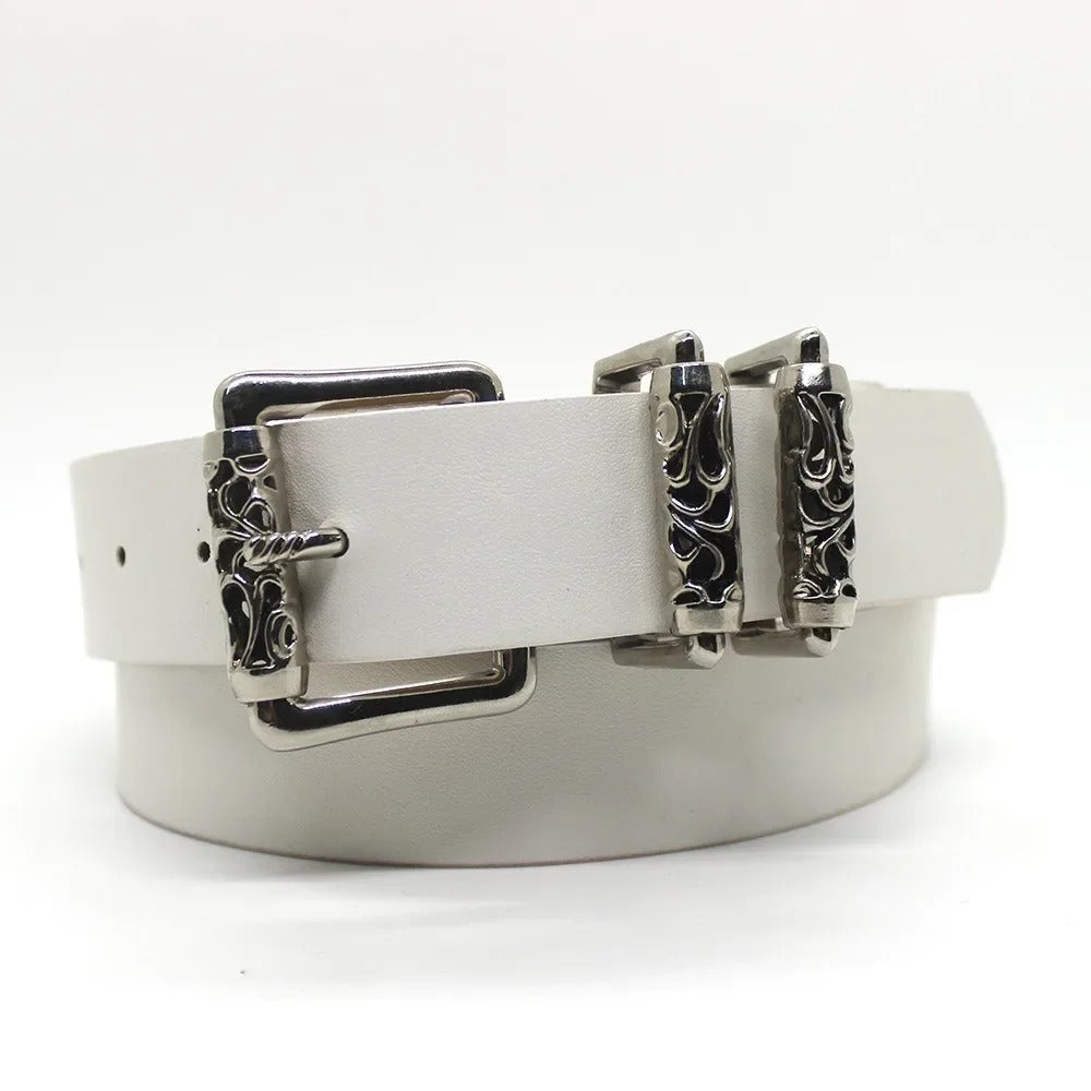 Fashion Women Metal Buckle Belt Classic Style Casual Waist Belt Jeans Trouser Belt Versatile Waistband Waist Decoration