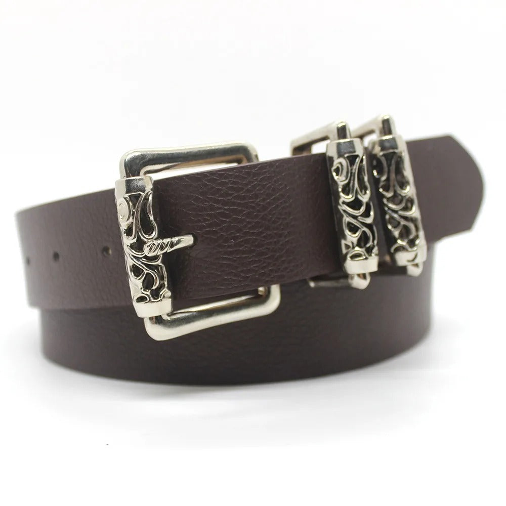 Fashion Women Metal Buckle Belt Classic Style Casual Waist Belt Jeans Trouser Belt Versatile Waistband Waist Decoration
