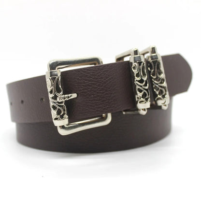 Fashion Women Metal Buckle Belt Classic Style Casual Waist Belt Jeans Trouser Belt Versatile Waistband Waist Decoration