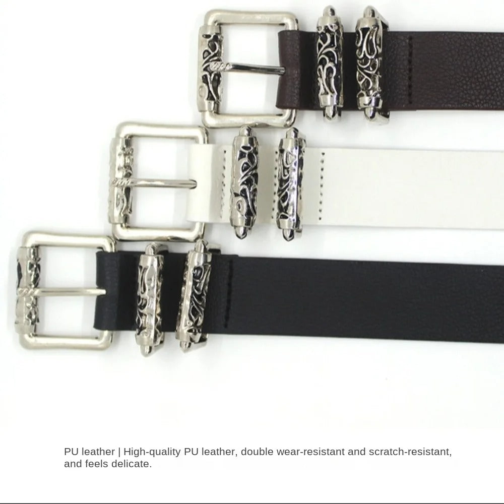 Fashion Women Metal Buckle Belt Classic Style Casual Waist Belt Jeans Trouser Belt Versatile Waistband Waist Decoration