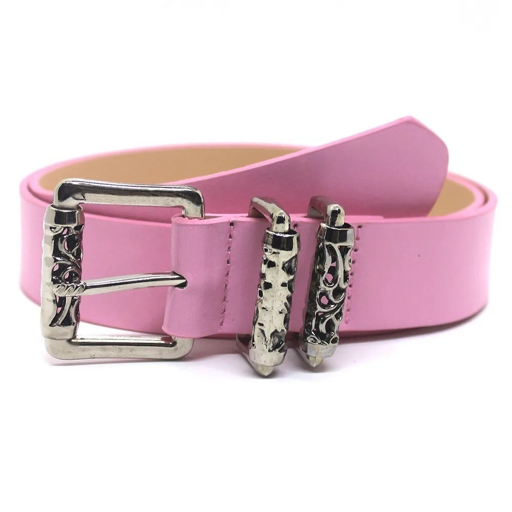 Fashion Women Metal Buckle Belt Classic Style Casual Waist Belt Jeans Trouser Belt Versatile Waistband Waist Decoration