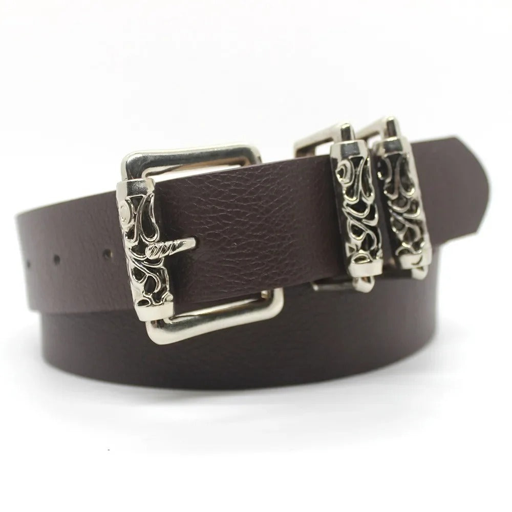 Fashion Women Metal Buckle Belt Classic Style Casual Waist Belt Jeans Trouser Belt Versatile Waistband Waist Decoration