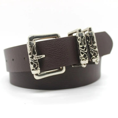 Fashion Women Metal Buckle Belt Classic Style Casual Waist Belt Jeans Trouser Belt Versatile Waistband Waist Decoration