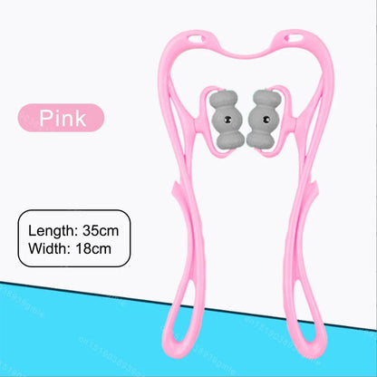 Cervical Spine Massager 6 Roller Neck Shoulder Massager Manual Back Massage Relaxation Relieve Pain Neck Instrument Household